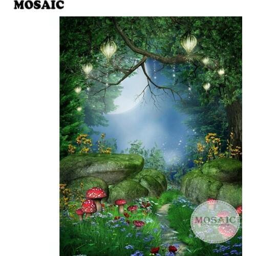 Fairytale Diamond Painting cartoon landscape Full square Diamond Embroidery Rhinestone Home Decor 5d diy Mosaic Needlework d22