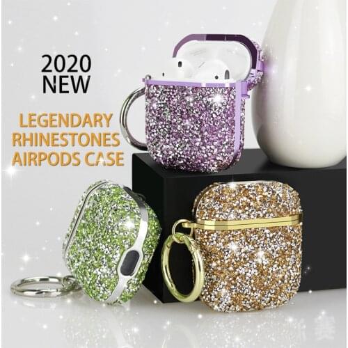 Kjoew Luxury Earphone Cases For Apple AirPods Pro 2 1 Flash Headset Case Cute Case For AirPod Glitter Diamond Protective Cover