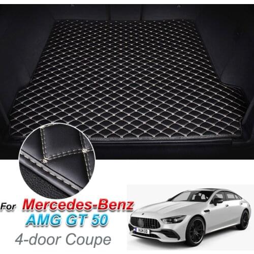 Leather Car Trunk Mat For Mercedes Benz AMG GT 50 2019 4-door Coupe Cargo Liner Accessories Interior Boot
