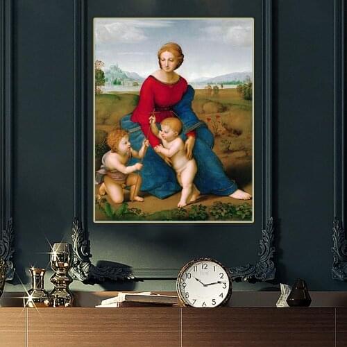 Madonna of the Belvedere by Raffaello Santi Canvas Oil Painting Aesthetics Picture Backdrop Wall Hanging Decor Home Decoration