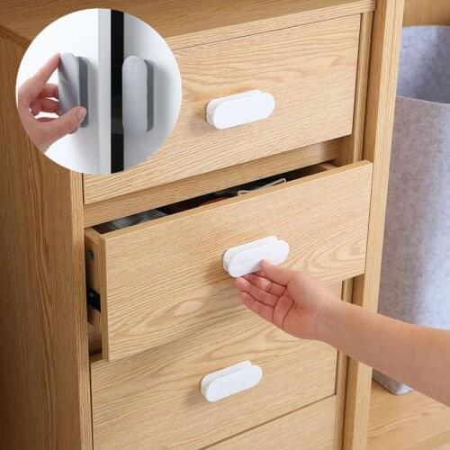 Multifunction Cabinet Balcony Door Plastic Handle Drawer With No Hole Adhesive Handle Labor Pulls Drawer Knobs Home Decoration