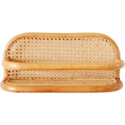 Rattan Wall Hooks Kids Garments Organizer Rack Clothes Hat Hanging Hook Rattan Wall Storage Bookshelf