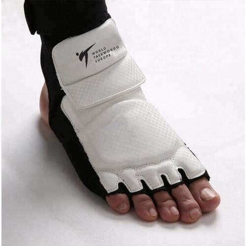 New WT Taekwondo PU Leather Foot Gloves Sparring Karate Ankle Protector Guard Gear Boxing Martial Arts Foot Guard Sock Adult Kid