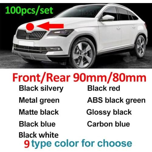 Wholesale100PCS 90mm 80mm Car Grille Emblem Decal Covers Rear Trunk Sticker 9 colors 9CM 8CM For 32D853621A 5JD853621A