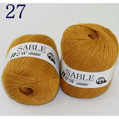 Sale 2*50gr Super Soft Pure Sable Cashmere Wrap Shawls Hand Knit Wool Crochet Yarn 243-27 Gold