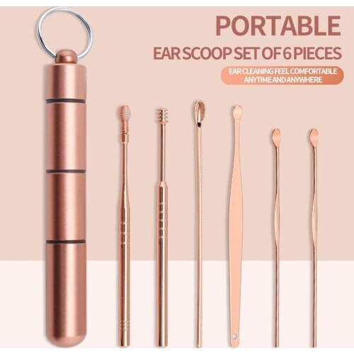 Portable Ear Cleaner Set Ear Cleaning Spiral Earpick Ear Wax Remover Ear Curette Spiral Ear Spoon Earpick Set Ear Cleaning Tools