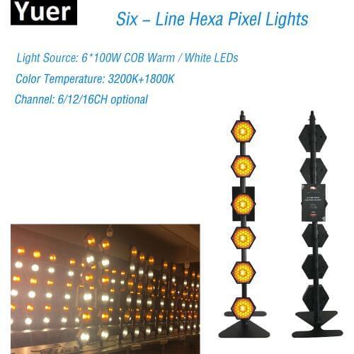 Six-Line Hexa Pixel Lights Retro Flash Stage Light For Christmas Party Holiday Colorful Stage Lighting DJ Laser Projector Effect