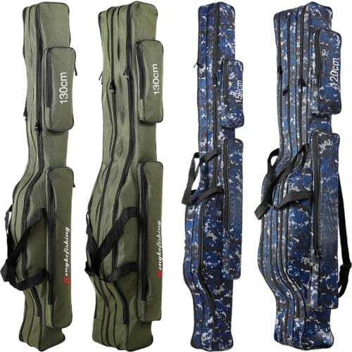 Fishing Rod bag Carrier Fishing Reel Pole Storage Bag 110cm / 120cm / 130cm / 150cm 2/3 Layer Large Capacity