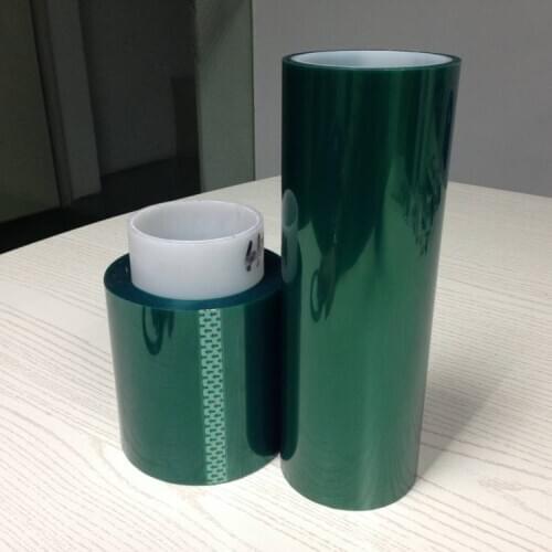 Thicker 0.1mm, 1 Rolls Width 100~500mm x 33/66m PET green silicone film high temperature adhesive tape,Green Polyester Tape