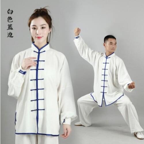 Traditional Chinese Tai Chi clothing summer practice clothes mens womens cotton and linen Taijiquan martial arts tops clothes