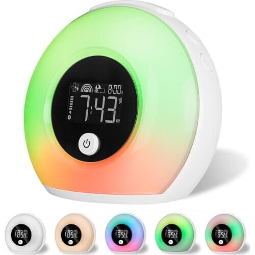 Sunrise simulation Alarm Clock bedroom lamp colorful change Bluetooth connection LED Wake-up Light alarm clock for childs Women