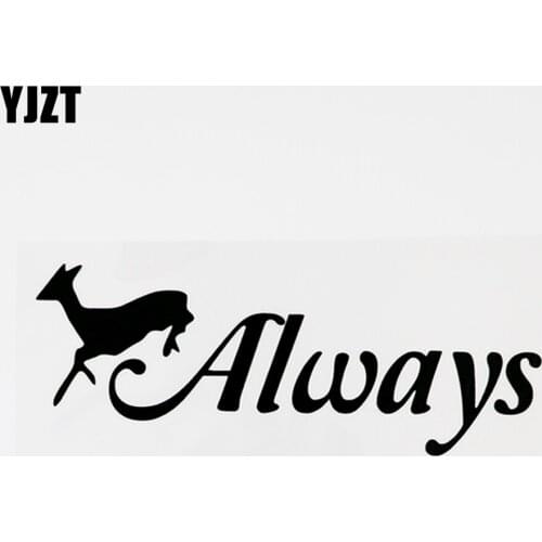YJZT 18CMX6.7CM For Decal Animal Deer Runing Always Vinyl Car Sticker Black/Silver 8C-0211