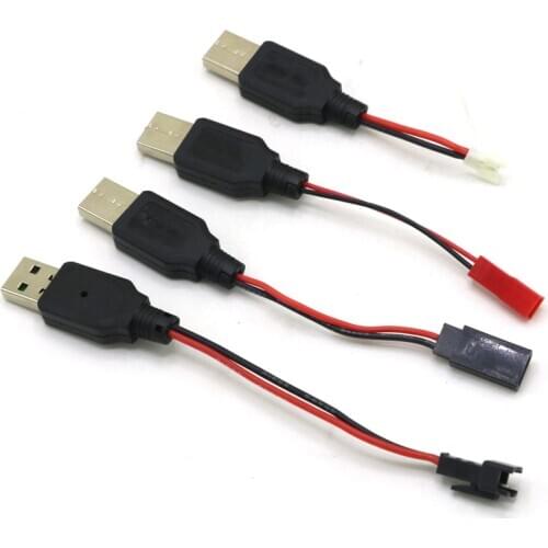 RC USB Charging 3.7V Lithium Battery Charger Cable USB to JST /SM / futaba Plug for 3Rc Drone Quadcopter