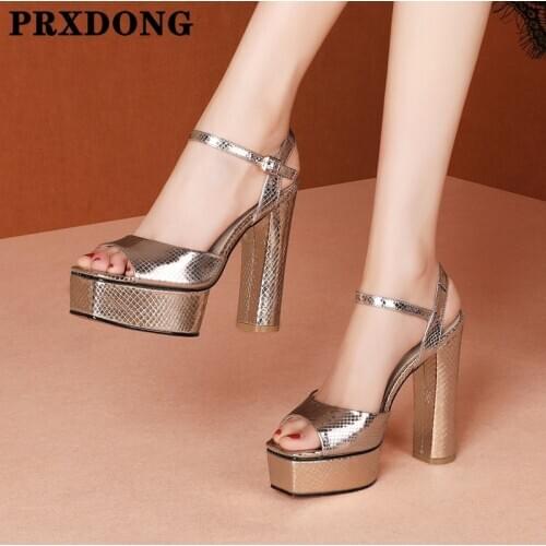 2021 Hot Summer Fashion Women Sandals Shoes Sexy High Heels Platform Silver Dress Party Wedding Shoes Woman Pumps Size 34-39