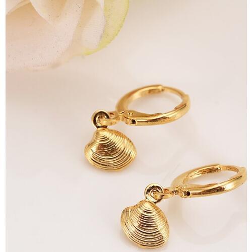 Gold Filled Womens Drop Earring Dangle Earring Charms sea Jewelry shell Earrings brincos Vintage girls kids gift