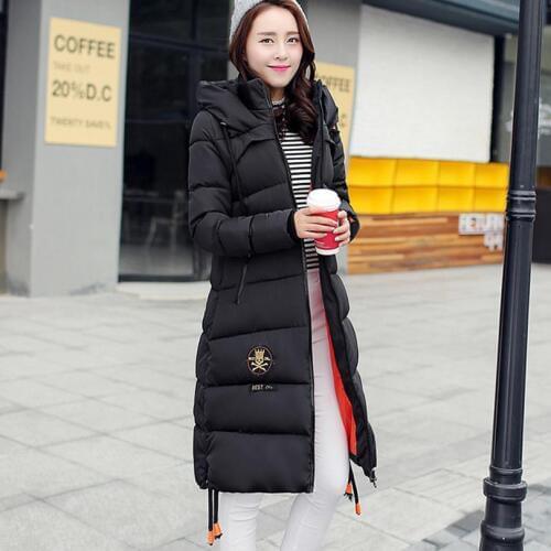 Hooded women winter jacket Casual Thick Warm Blue Black Long Coats Down jacket for Pregnant Women Plus Size M- 3XL X3