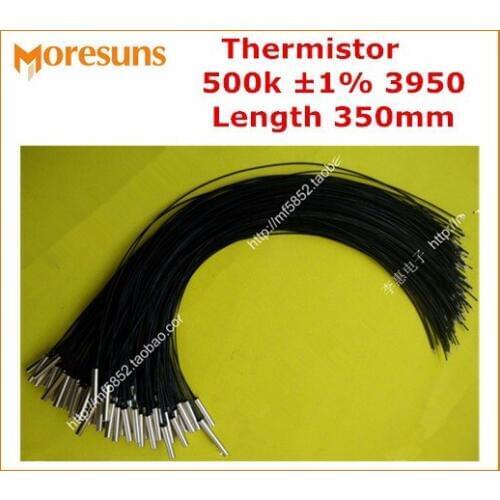 Fast Free Ship 10pcs/lot NTC temperature sensor 500K 1% 3950 200C L=350mm NTC Thermistor
