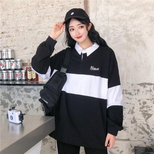 2020 Fashion Sweatshirts Women Winter Leisure Polo Collar Woman Pullover kpop Letters Long Sleeve hoodie Female Spring Autumn