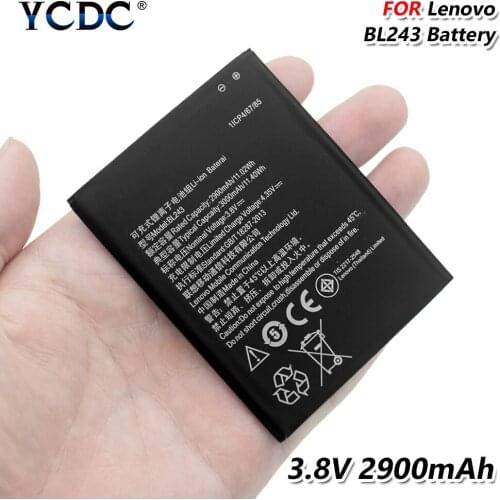 3.8V 2900mAh Battery BL243 For Lenovo K3 Note K50-T5 K50-T3S A7000 A7600 A5600 Mobile Phone Rechargeable Replacement Cell Phone