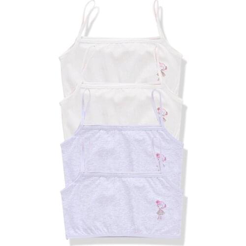 4 Pcs/Lot Combed Cotton Puberty Training Girls Bra Puberty Sport Young Kids Tops Girls Students Underwear Bras for 8-18Years Old