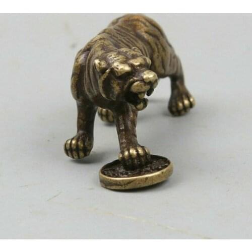 54mm/27gCollect China Bronze Exquisite 12 Zodiac Tiger Tread Money Wealth Statue