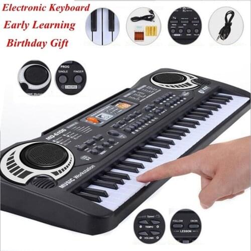 61 Keys Piano Digital Music Electronic Keyboard KeyBoard Black Electric Piano Kids Gift with microphone Keyboard instrument HOT
