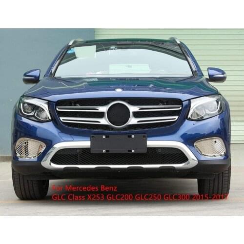 ABS Chrome Front Fog Lamp Light Cover Trim Stickers For Mercedes Benz GLC Class X253 GLC200 GLC 250 GLC300 2015-2017