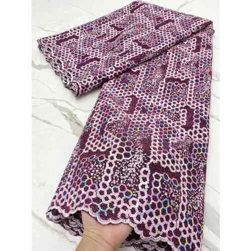 African Velvet Lace Fabric 5 Yards 2021 High Quality Sequins Embroidery Nigerian Wedding Gown Material French Lace Fabric 4321B