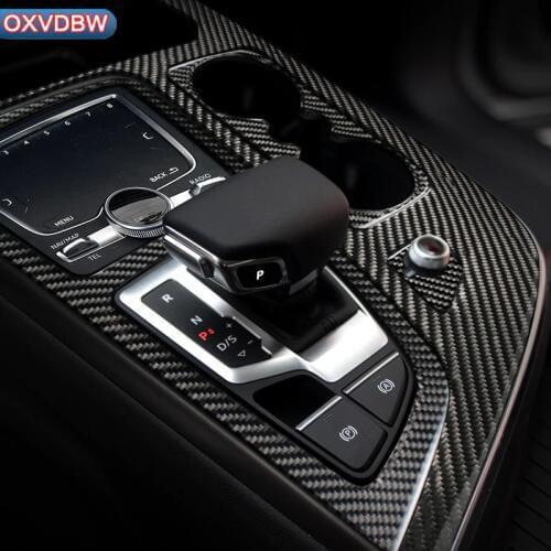 For Audi Q7 accessories 2016 2018 LHD RHD Car styling Interior Carbon Fiber Stickers Door Gear Panel Steering Wheel Decoration