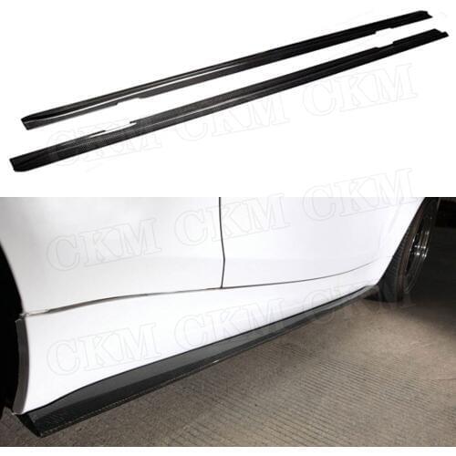 1 Series Carbon Fiber Side Skirts Extension Lip Apron For BMW E82 E88 1M 120i 125i 128i 2011 Car Door Bumper protector