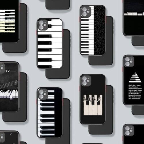 Piano paint art Phone Case For iphone 12 11 8 7 plus mini x xs xr pro max matte transparent cover
