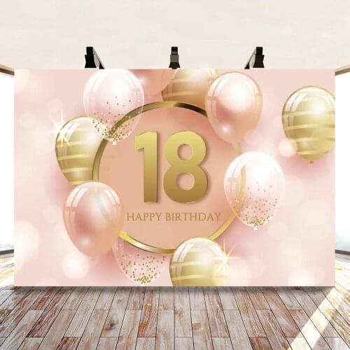 Happy 30th 40th 50th 60th Birthday Backdrop Flash Rose Gold Dot Birthday Photography Background Diamond Balloon Fabulous Banner