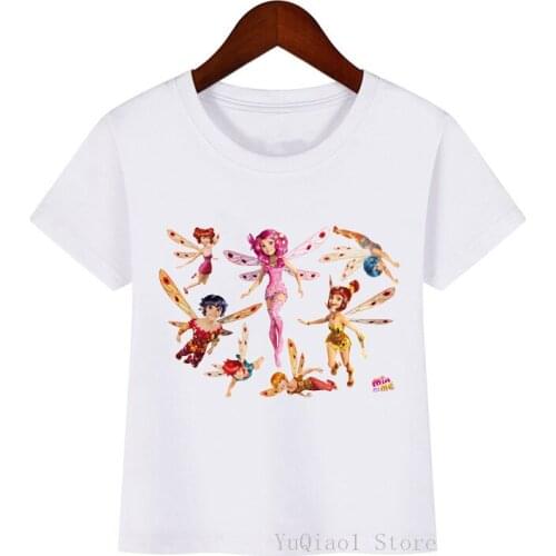Cartoon Fairy Mia And Me T Shirt Kids Summer White Short Sleeve Top For Girl T-Shirt 3 To 13 Years Childrens Clothes Unisex Tee