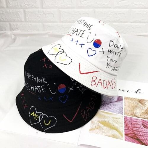Creative Graffiti Folding Fisherman Hat Outdoor Men Women Hip Hop Bucket Cap