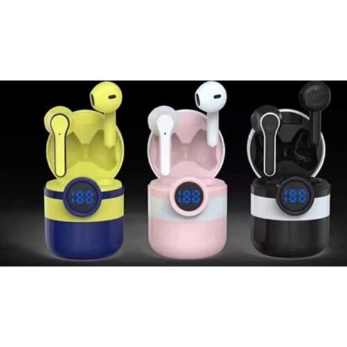 Pro12 small yellow man bluetooth earphones touch TWS headphones power display 5.0 ps4 sports waterproof gaming wireless headset