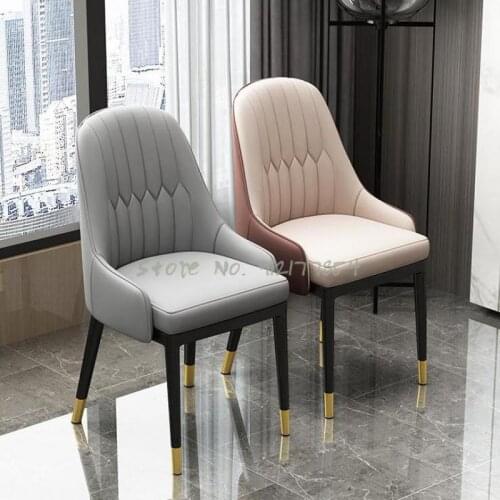 Nordic Light Luxury Dining Chair Home Modern Minimalist Net Red Backrest Stool Restaurant Soft Bag Hotel Dining Table Chair