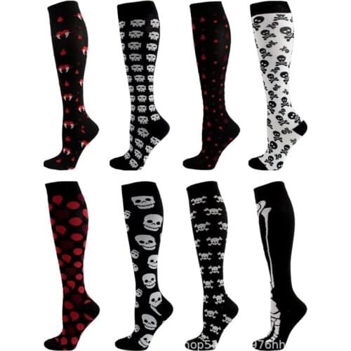 New Style Cartoon Compression Stocking Sports Knee High Nylon Socks Running Anime long fashion Fancy Funny socks