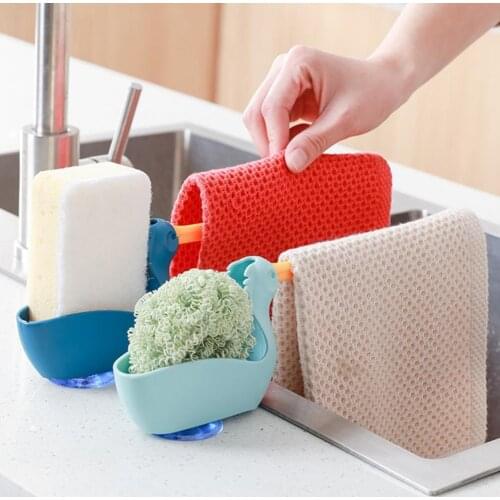 Storage Rack Rotatable Punch-free Plastic Kitchen Sponge Sink Rack for Restaurant organizador de cocina kitchen organizer