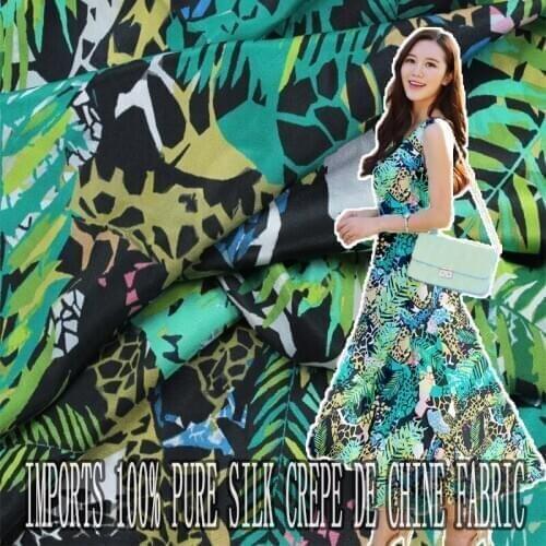 130 cm printed silk fabric for dress 16 mm silk crepe de chine fabric meter shirt dress crepe fabric wholesale silk cloth