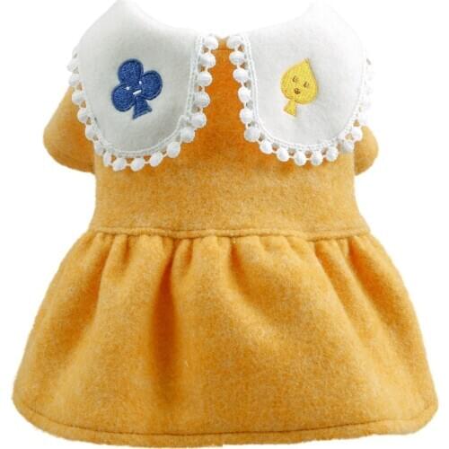 New Woolen Dog Cat Hoodie Dress Princess Pet Puppy Coat Jacket for Dogs Cats Small Medium