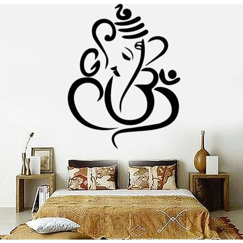 Ganesha Elephant Wall Decal God Elephant Hinduism Bedroom Living Room Wall Stickers Removable Vinyl Art Murals Decoration