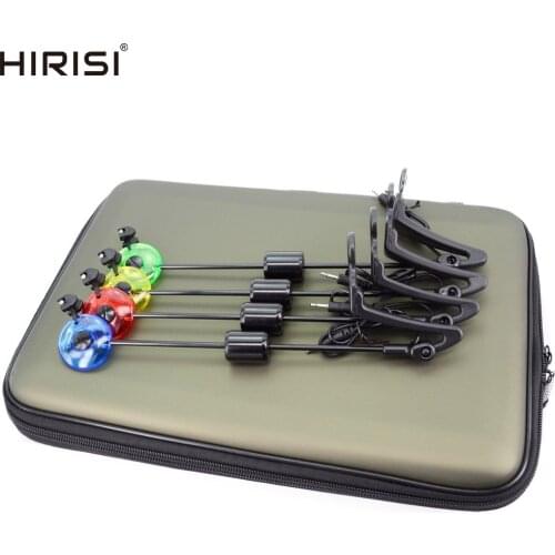 Carp Fishing Swinger Set Illuminated Swinger LED Indicator for Carp Fishing Tackle Accessories 4pcs In Zipped Case