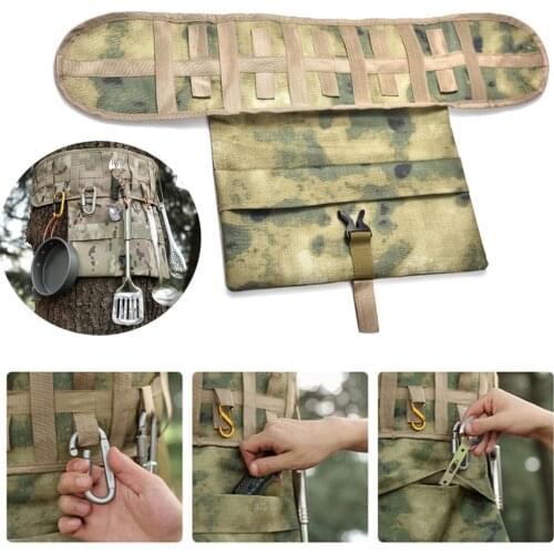 Tactical Tree Hanging Pouch High Quality Portable Outdoor Camping Tableware Storage Bags Nylon Multicam Camo Bag with Molle