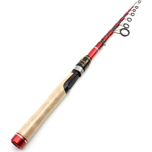 NEW 1.6m 1.8m 2.1m 2.4m 2.7m lure rod Carbon Fishing Rod Telescopic wooden handle Spinning Fishing Rod Travel Fishing Tackle