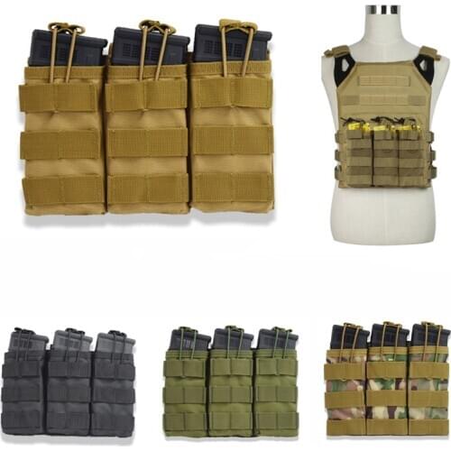 Single / Double / Triple Open Top Military Airsoft Tactical M4 Magazine Pouch AK AR M4 AR15 Rifle Mag Pouch