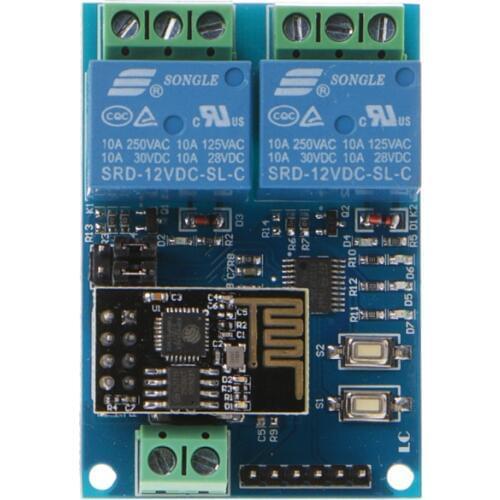 WIFI Relay Module ESP8266 IOT APP Controller 2-Channel For Smart Home 12V W215