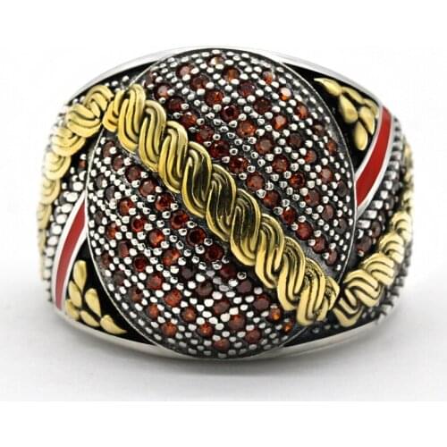 Jewelry Mans Rings 925 Silver Rune Signet Ring Wedding Vintage Men Jewelry Accessories Gift Luxury Red Stone Rings For Men