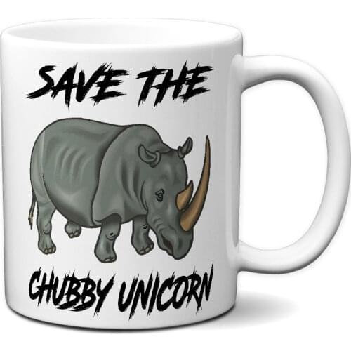 Save The Chubby Unicorns Hipster Funny White Coffee Mug