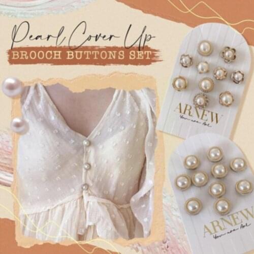 Anti-fade Brooch Buckle High-end Pearl Cute Blouse Clothes Neckline Pin Fixed Accessories Small Decoration Button C3Z5