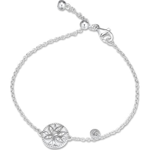 Clear CZ Tree Of Life Chain Bracelets for Women Fashion 925 Sterling Silver Jewelry Family Tree Charms Silver Bracelets Female